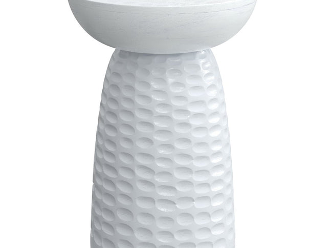 18" White Solid Wood Round End Table