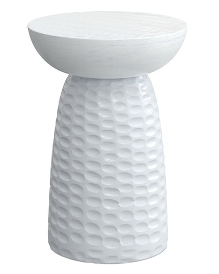 18" White Solid Wood Round End Table