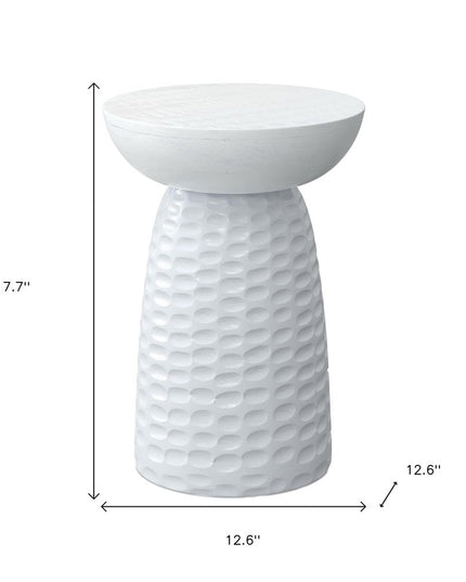 18" White Solid Wood Round End Table