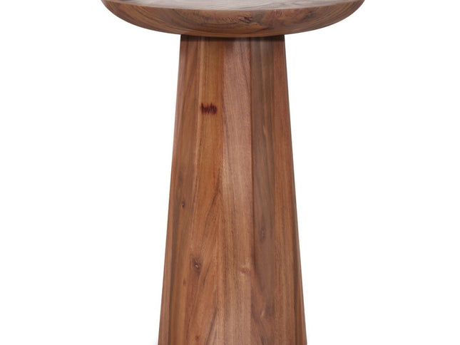 19" Cream Solid Wood Round End Table