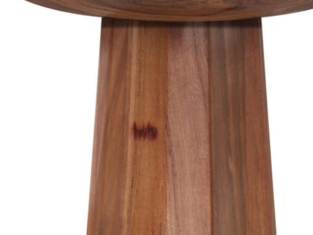 19" Cream Solid Wood Round End Table