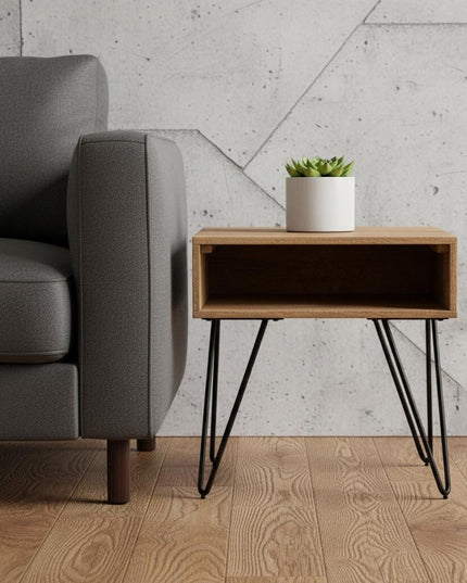 23" Natural Metal Square End Table