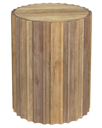 20" Natural Solid Wood Round End Table