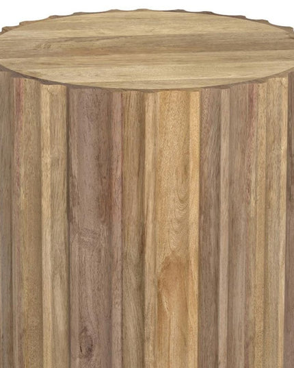 20" Natural Solid Wood Round End Table