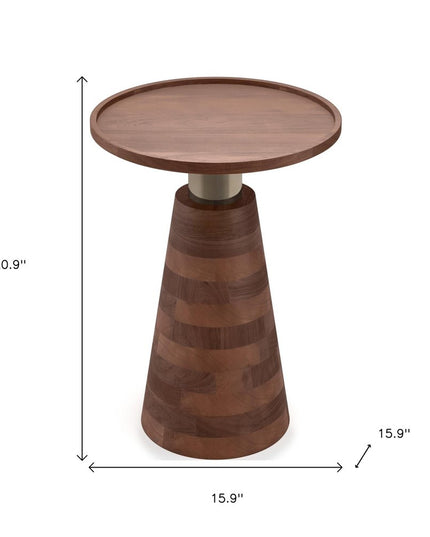 21" Cream Iron Round End Table