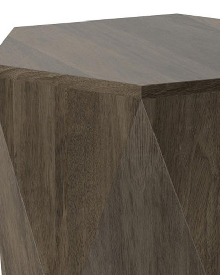 22" Gray Solid Wood End Table