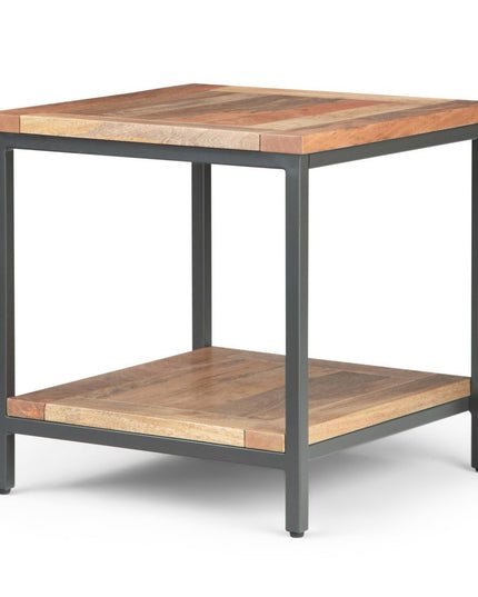 22" Natural Metal Square End Table
