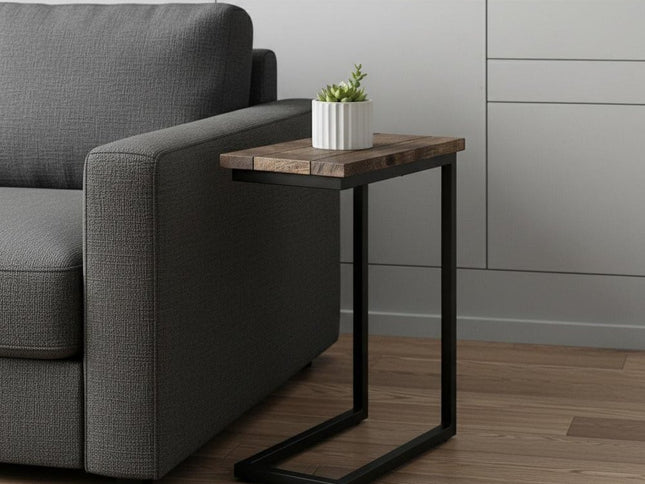 24" Brown Metal End Table