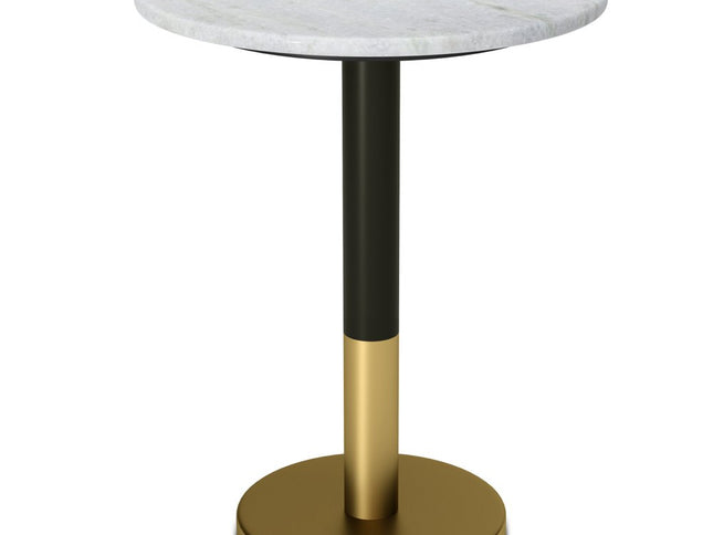 21" White Iron Round End Table