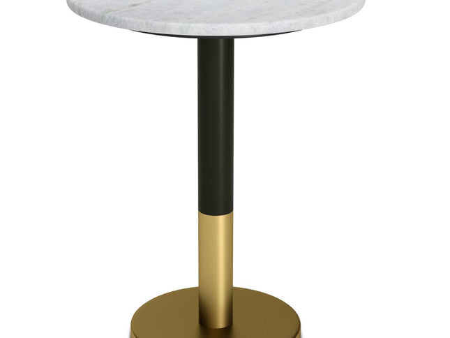 21" White Iron Round End Table