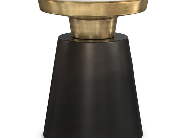 20" Black Metal Round End Table