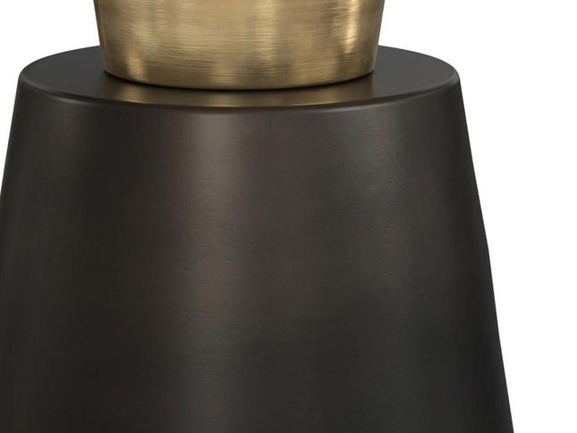 20" Black Metal Round End Table