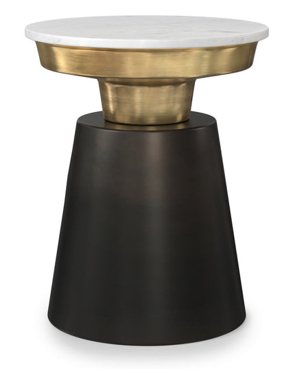 20" Black Metal Round End Table