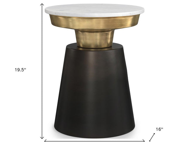 20" Black Metal Round End Table