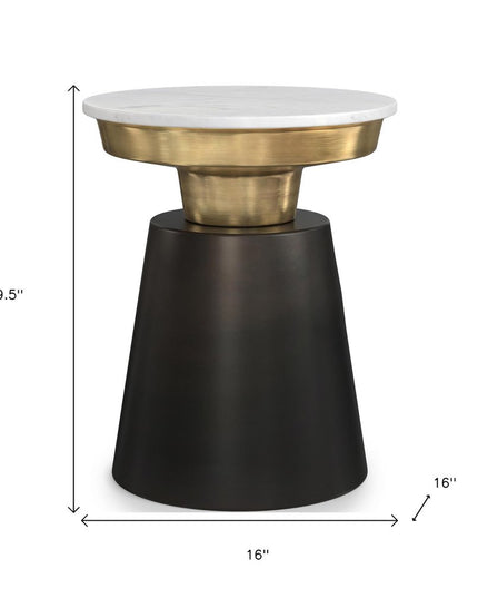 20" Black Metal Round End Table