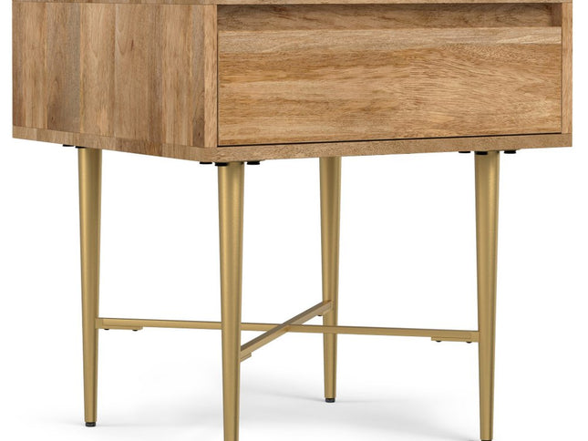 22" Natural Metal Square End Table