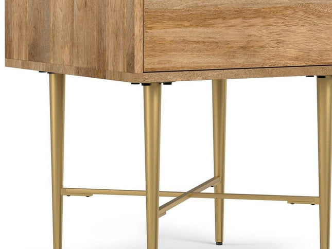 22" Natural Metal Square End Table