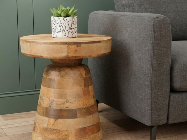 18" Natural Solid Wood Round End Table
