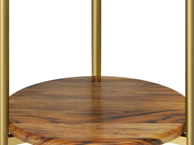 23" White Iron Round End Table