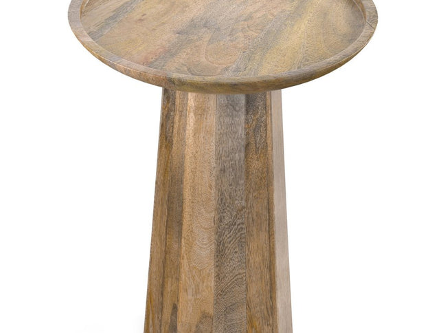 19" Natural Solid Wood Round End Table