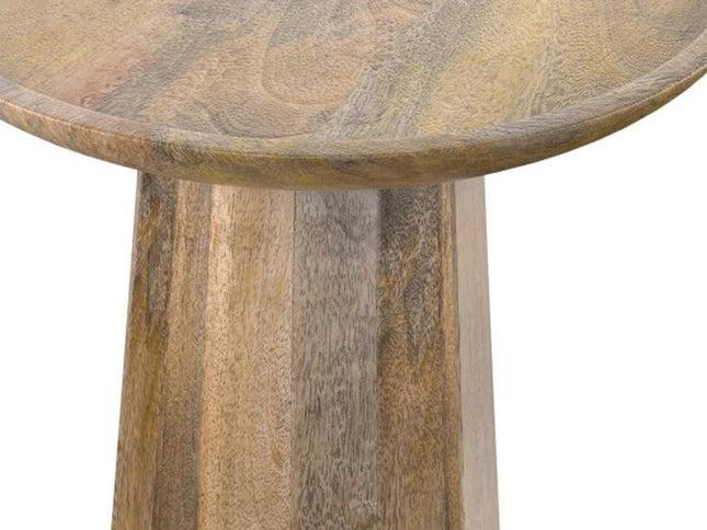 19" Natural Solid Wood Round End Table