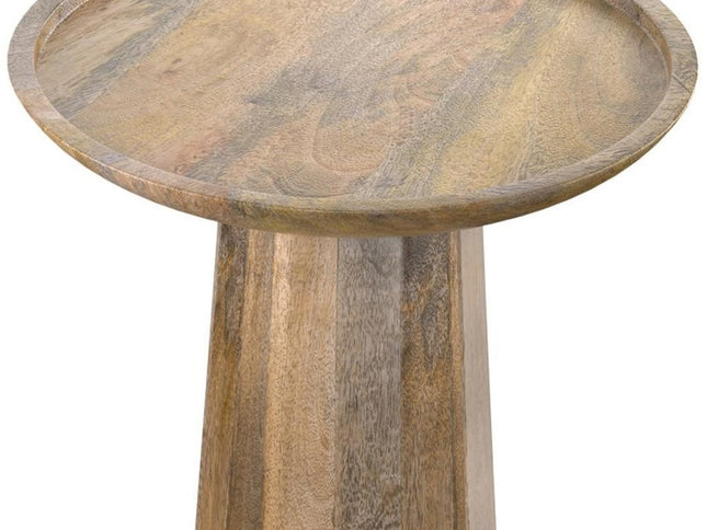 19" Natural Solid Wood Round End Table