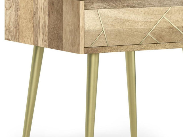 22" Natural Metal End Table