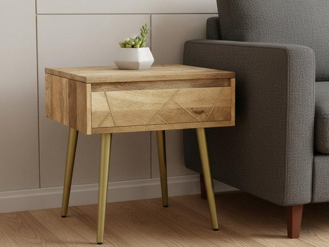 22" Natural Metal End Table