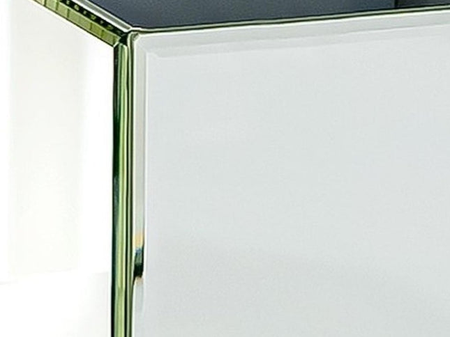 Set of Six Silver Mirrored Glass Square Table Vases