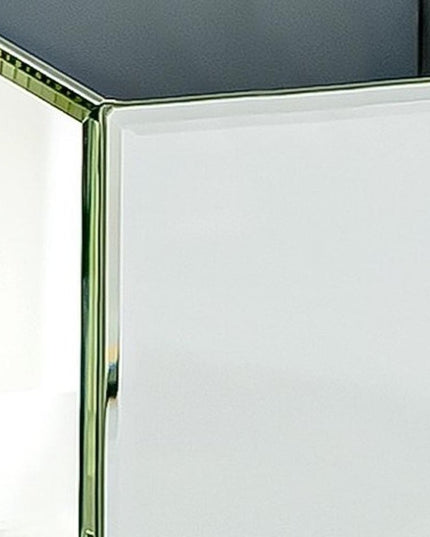 Set of Six Silver Mirrored Glass Square Table Vases