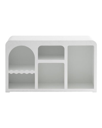 50" White Fiberglass Solid Console Table With Five Shelves