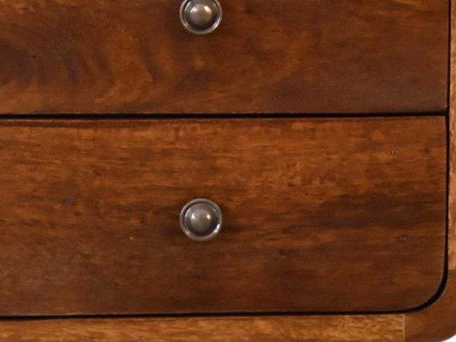 22" Brown Solid Wood Two Drawer Nightstand