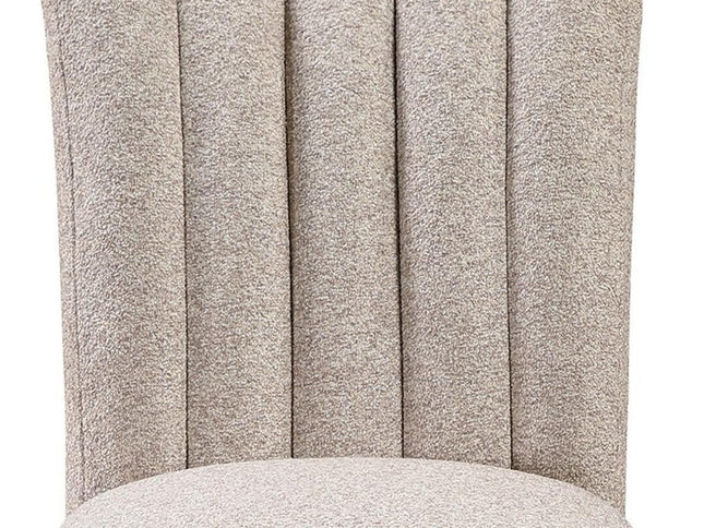 Set of Two 26" Beige and Natural Solid Manufactured Wood Fabric and Wood Bar Height Bar Chairs