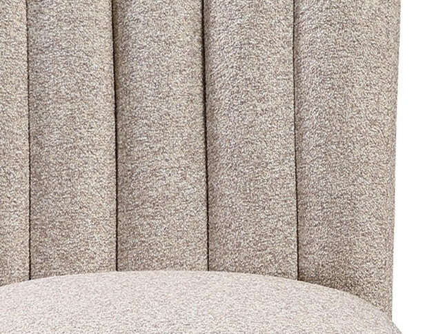 Set of Two 26" Beige and Natural Solid Manufactured Wood Fabric and Wood Bar Height Bar Chairs