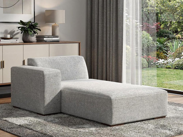 44" Gray and Brown Fabric Arm Chair