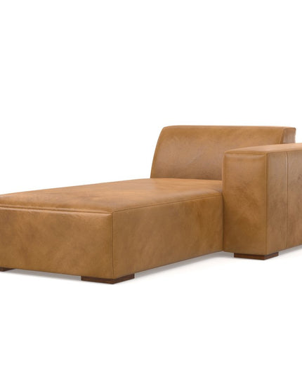 44" Sienna and Brown Leather Arm Chair