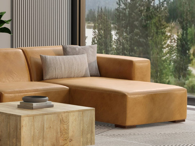 44" Sienna and Brown Leather Arm Chair