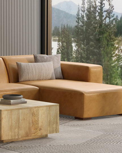 44" Sienna and Brown Leather Arm Chair