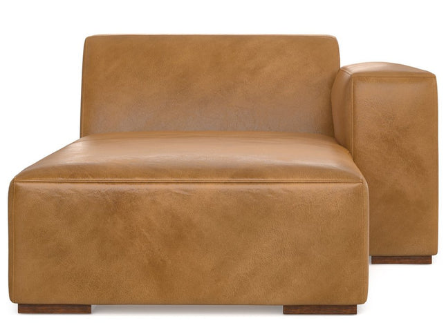 44" Sienna and Brown Leather Arm Chair