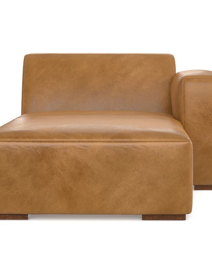 44" Sienna and Brown Leather Arm Chair