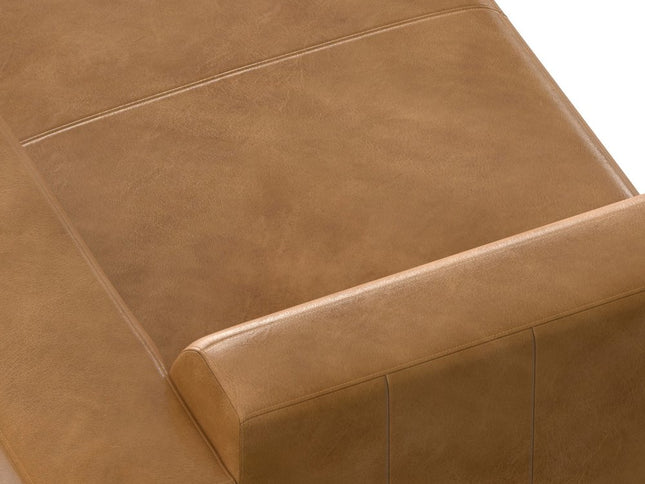 44" Sienna and Brown Leather Arm Chair