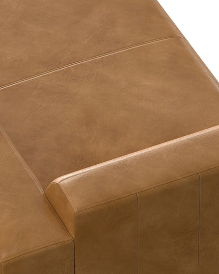 44" Sienna and Brown Leather Arm Chair