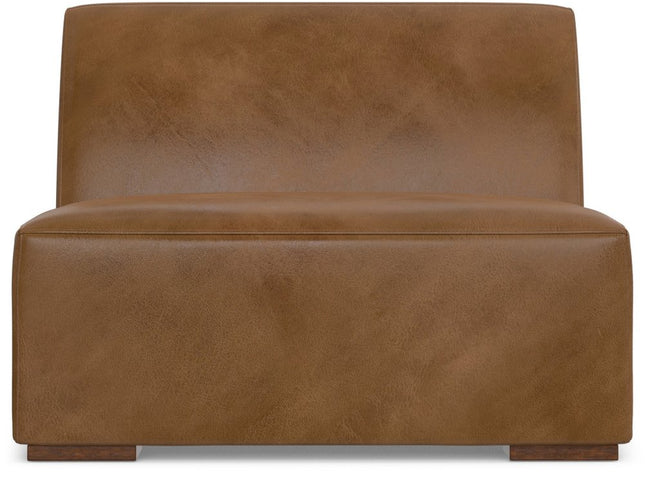 34" Brown Leather Arm Chair