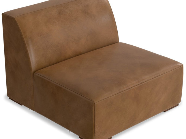 34" Brown Leather Arm Chair