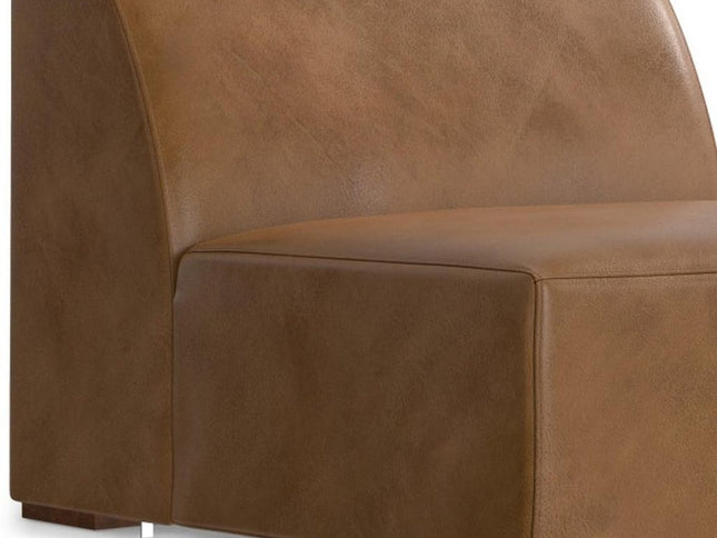 34" Brown Leather Arm Chair