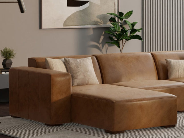 44" Brown Leather Arm Chair