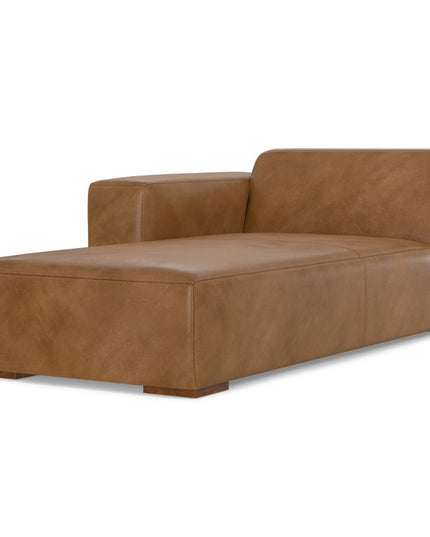 44" Brown Leather Arm Chair