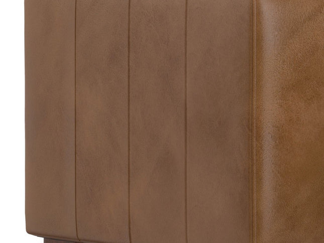 44" Brown Leather Arm Chair