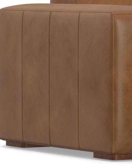 44" Brown Leather Arm Chair