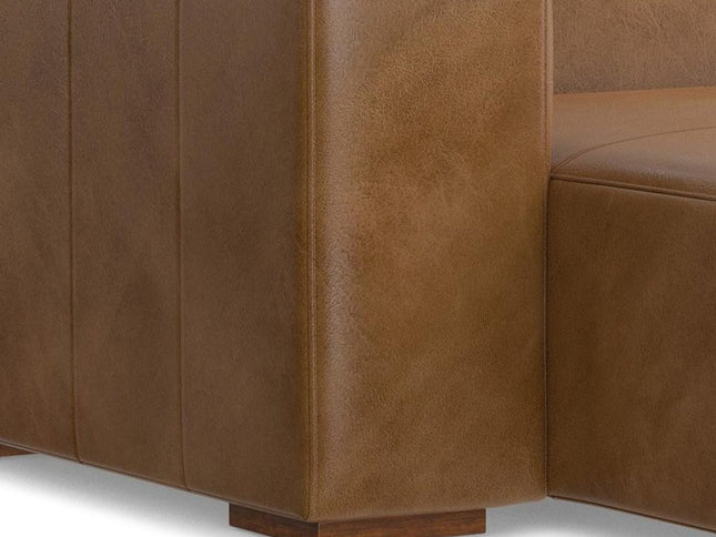 44" Brown Leather Arm Chair